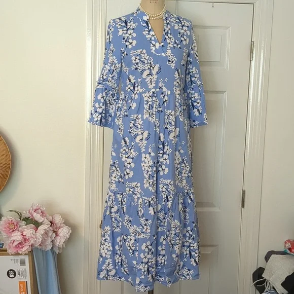 Sail to Sable Floral Bell Sleeve Dress Sz. XS - Picture 2 of 8